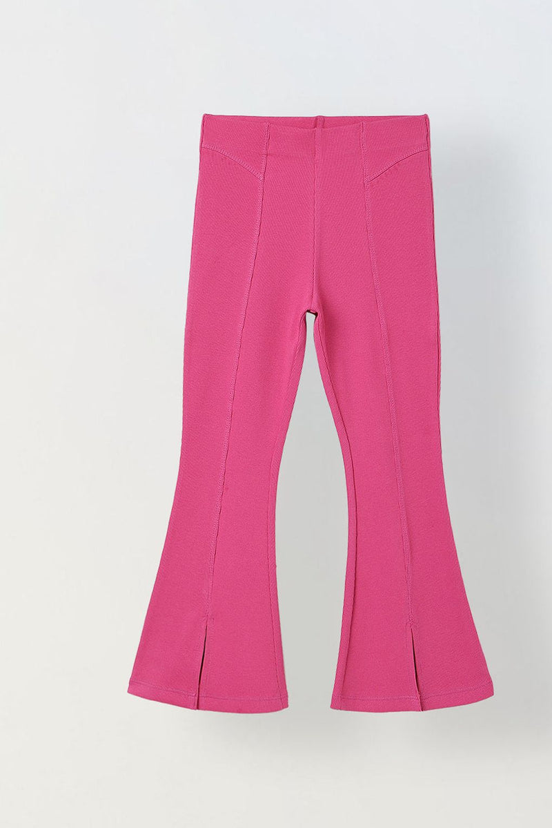 Spunkies Girls Pink Cotton Ribbed Legging
