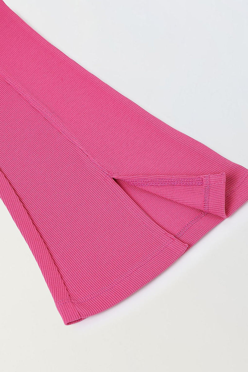 Spunkies Girls Pink Cotton Ribbed Legging