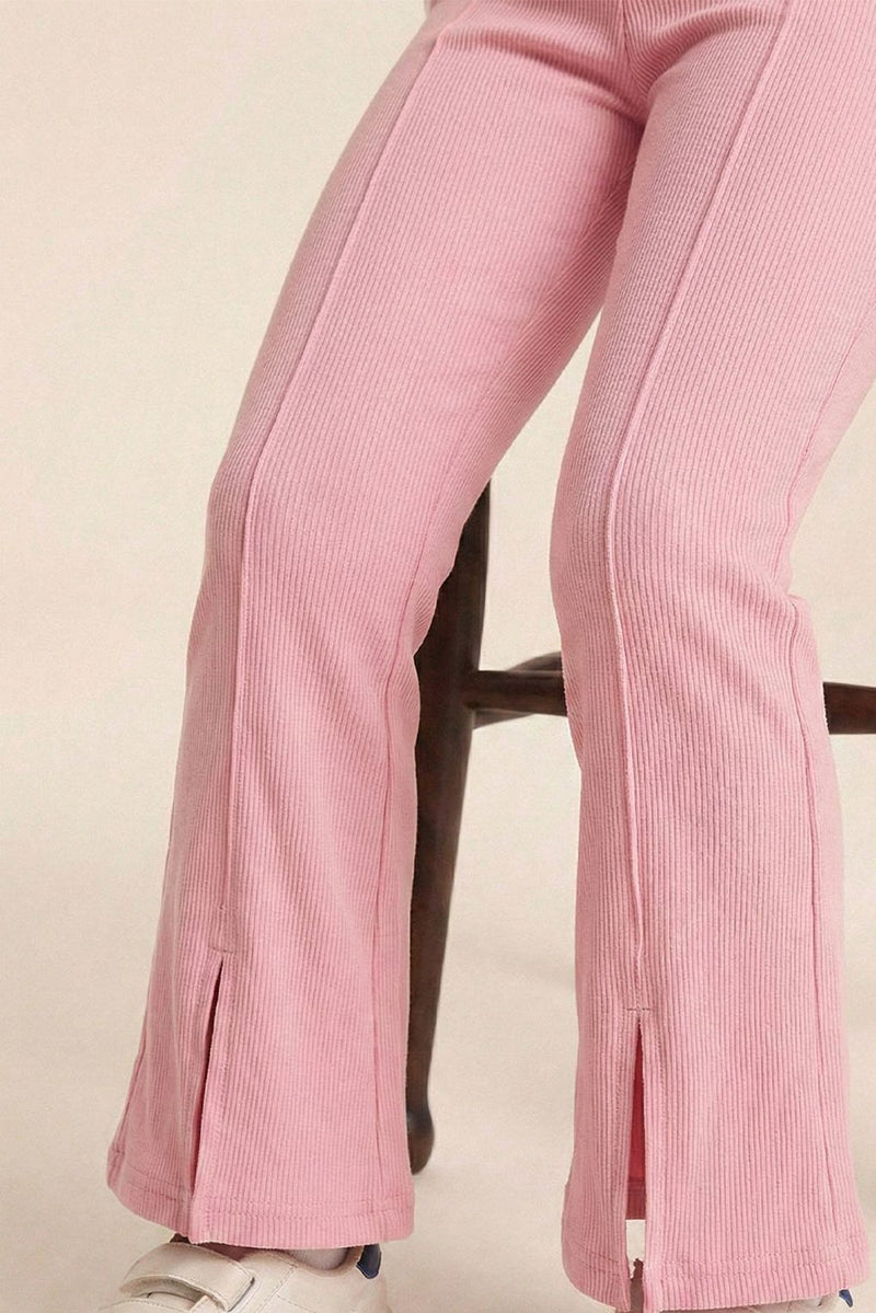 Spunkies Girls Pink Flared Ribbed Legging