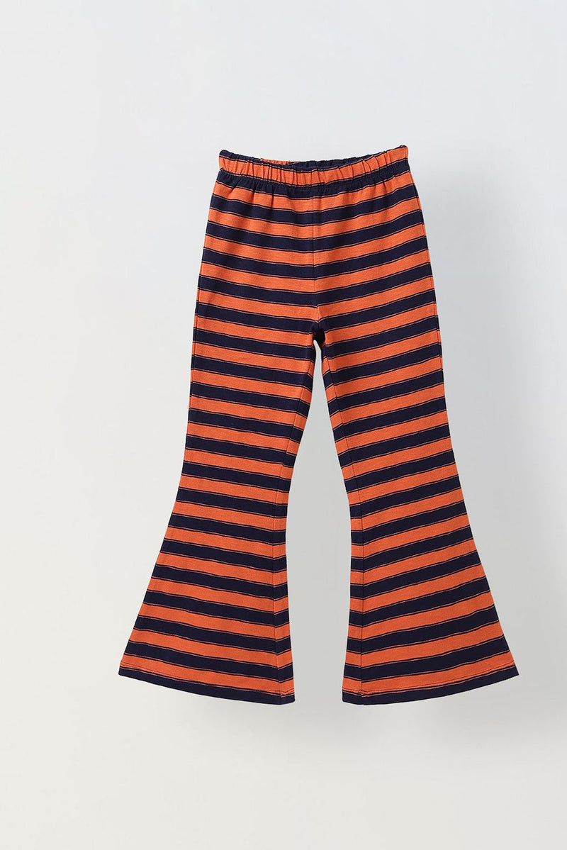 Spunkies Girls Red Striped T-shirt with Pyjama Set