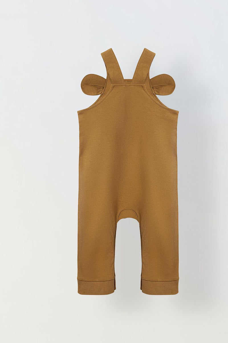 Spunkies Infant Brown Cotton Jersey Romper with Lion Patch