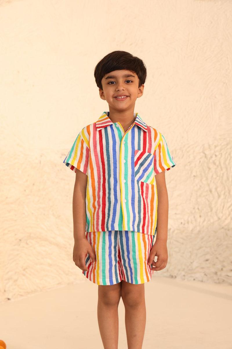 Spunkies Boys Striped Summer Wear Set