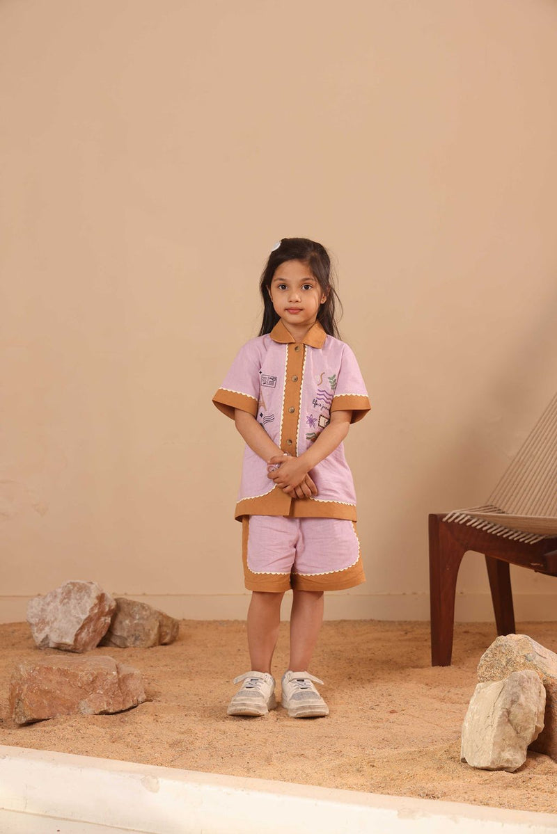 Spunkies Girls Purple T-Shirt and Shorts Set