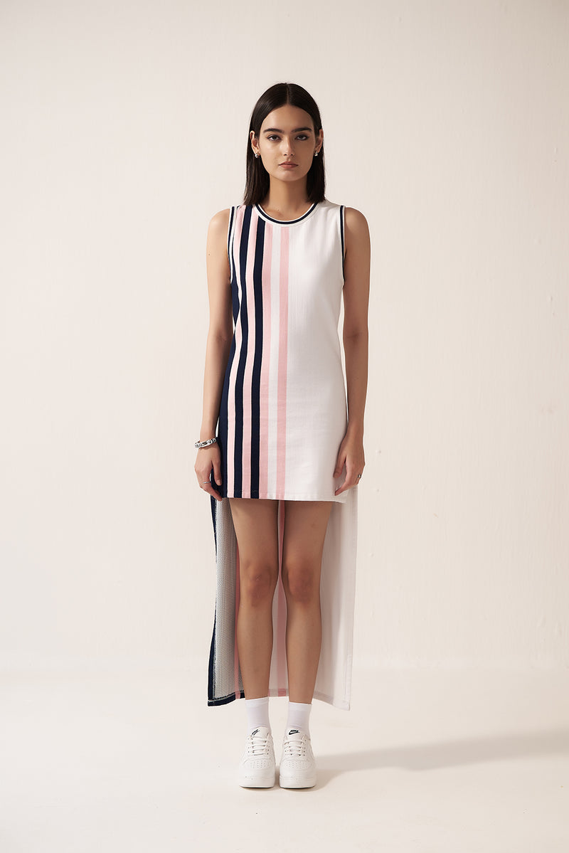 Blush Stripe Sporty Shift Dress