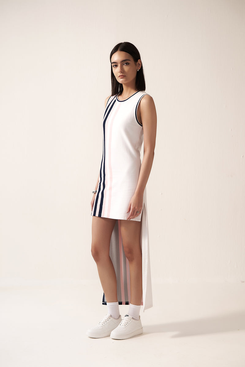 Blush Stripe Sporty Shift Dress