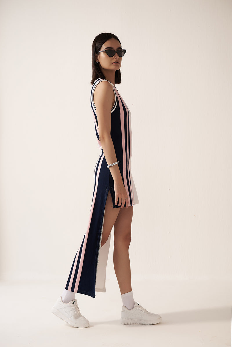 Blush Stripe Sporty Shift Dress