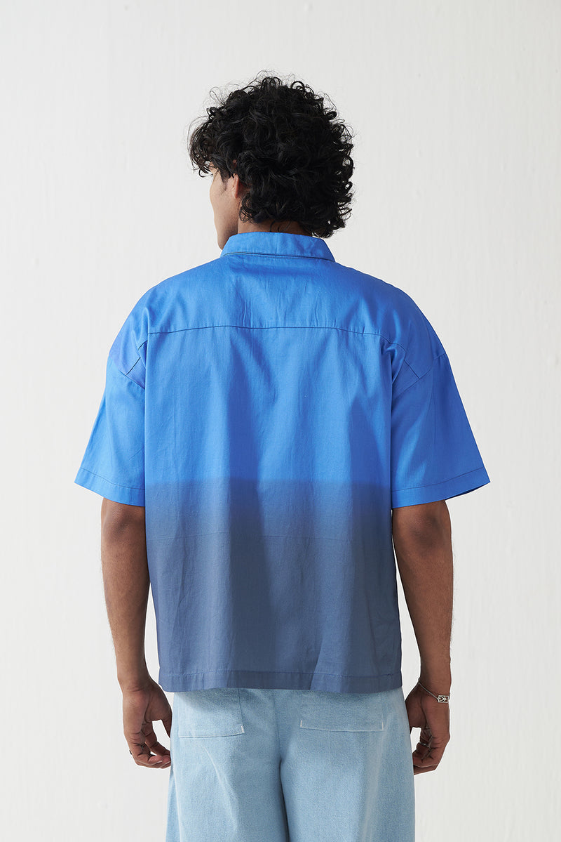 Coastal Contrast Button-Down Shirt