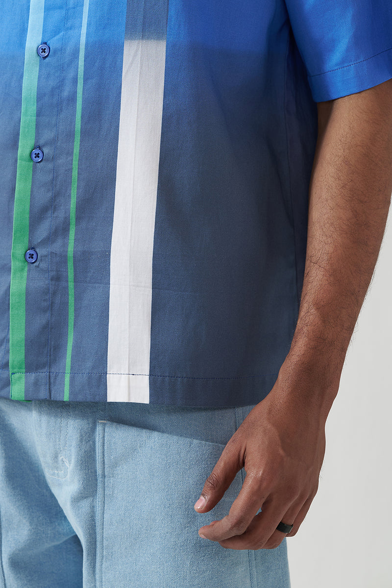 Coastal Contrast Button-Down Shirt