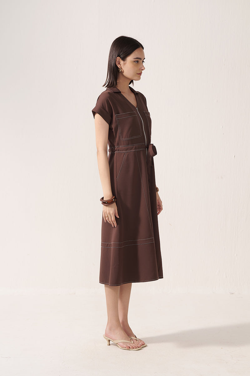 Safari Dusk Belted Dress