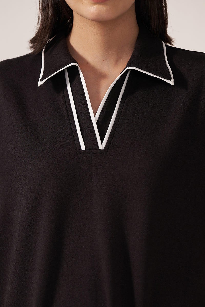 Monochrome Edge Tunic Top