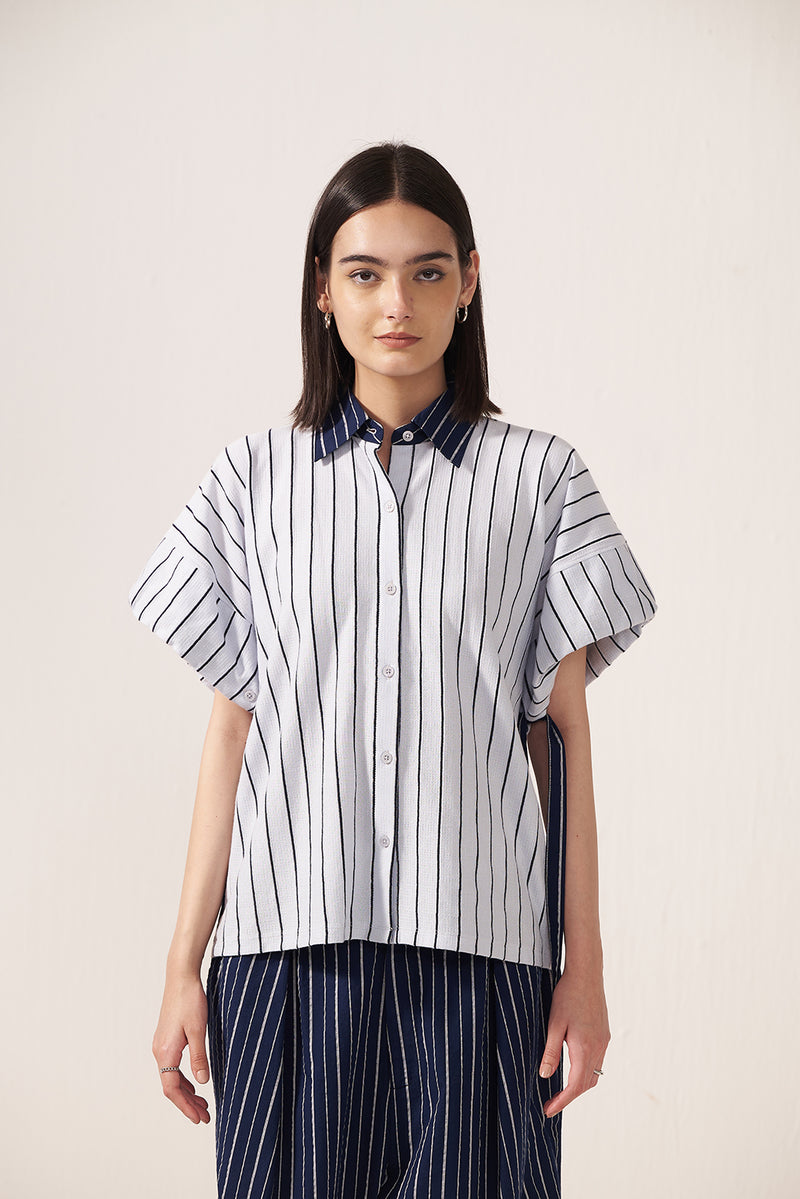 WorkForm Collared Striped Shirt