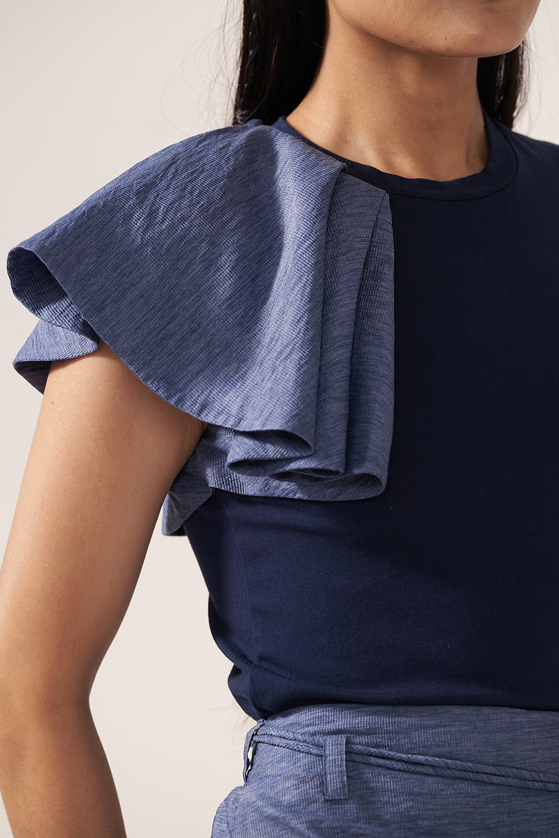 Navy Raffle Affair Top