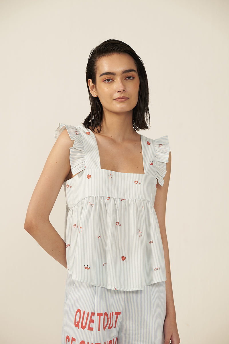 Bonne Nuit 22 Frill Top