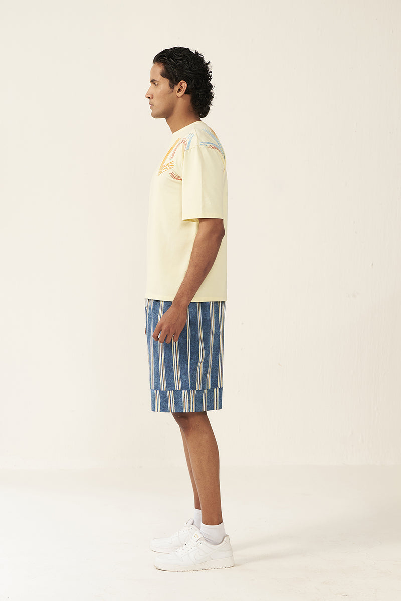 Love Dreamline Yellow Stripes Men's Co-ord Set
