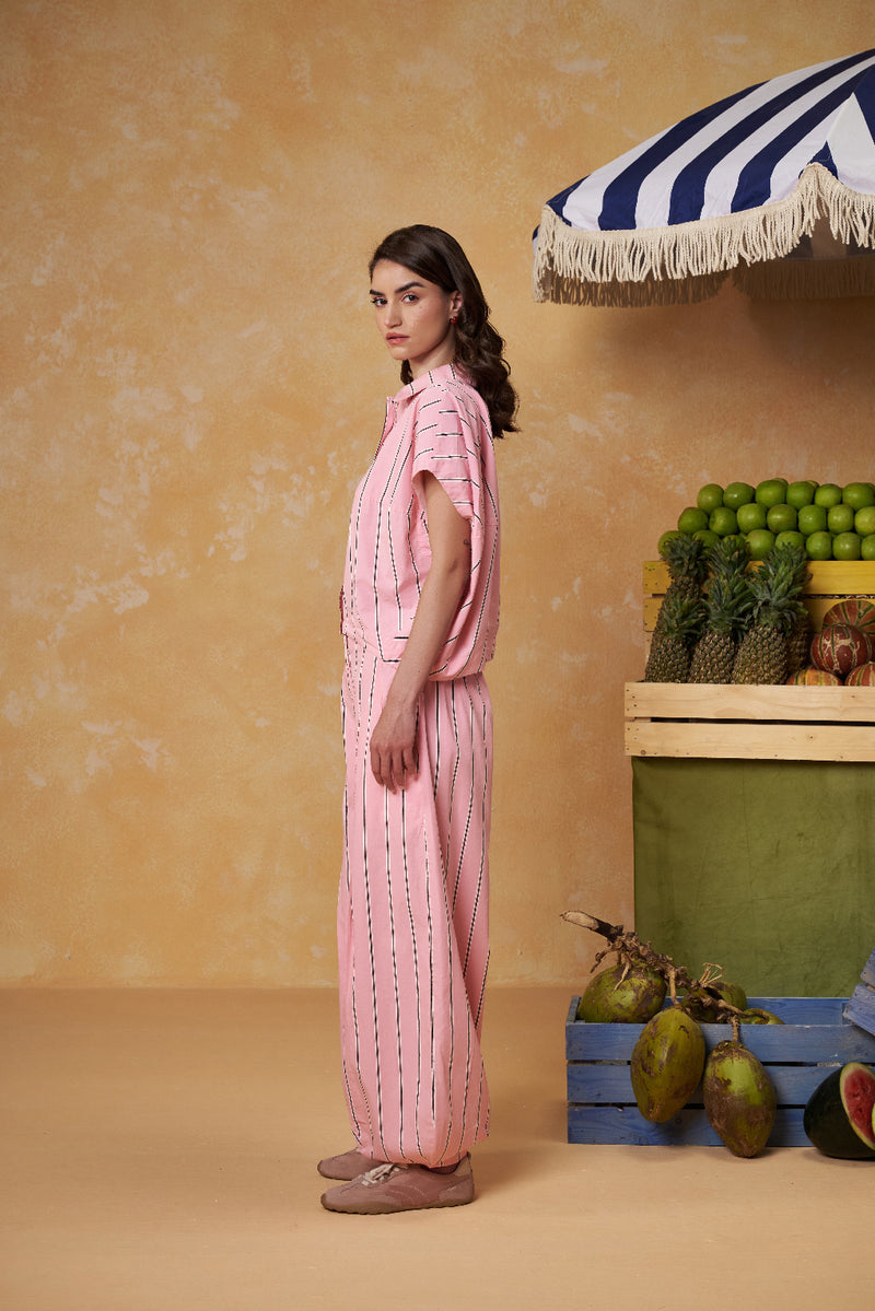 Vintage Pink Stripe Pant Co-ord Set