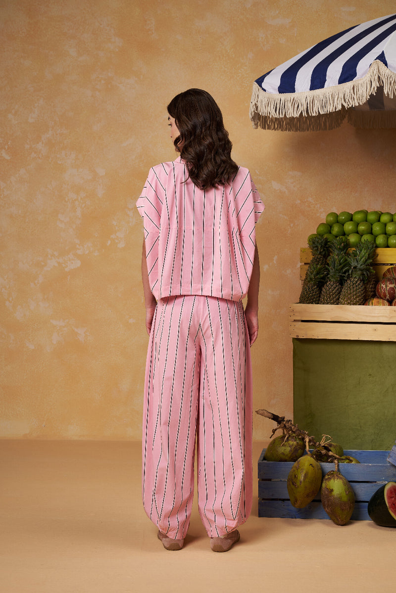 Vintage Pink Stripe Pant Co-ord Set
