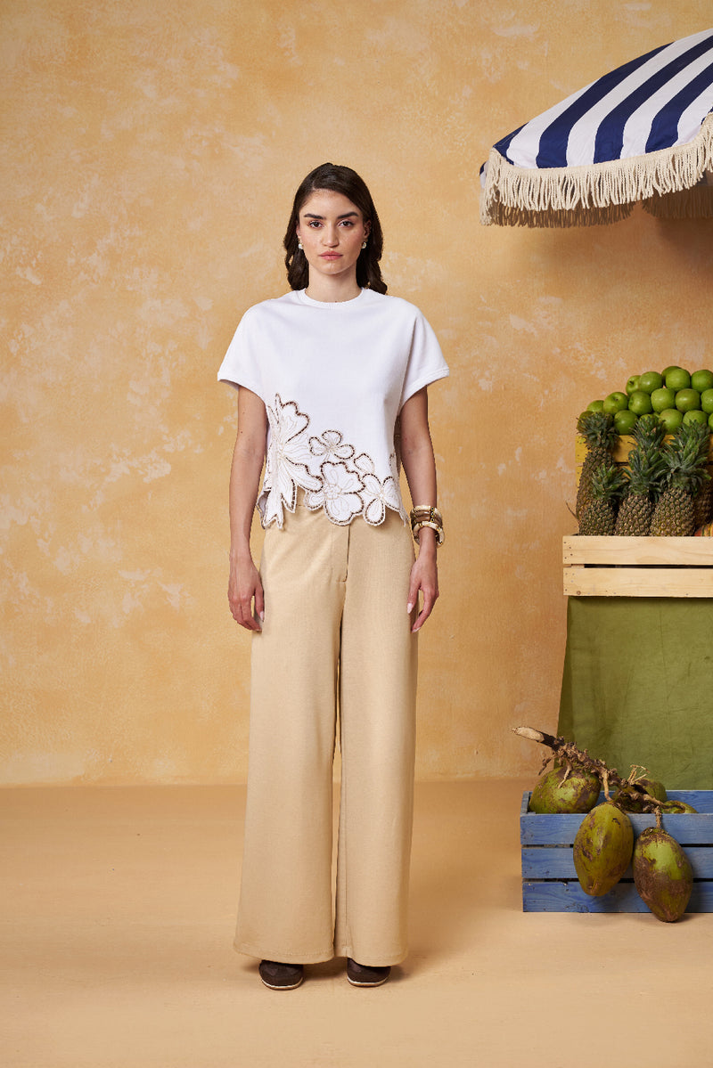 Ivory Appliqué Top