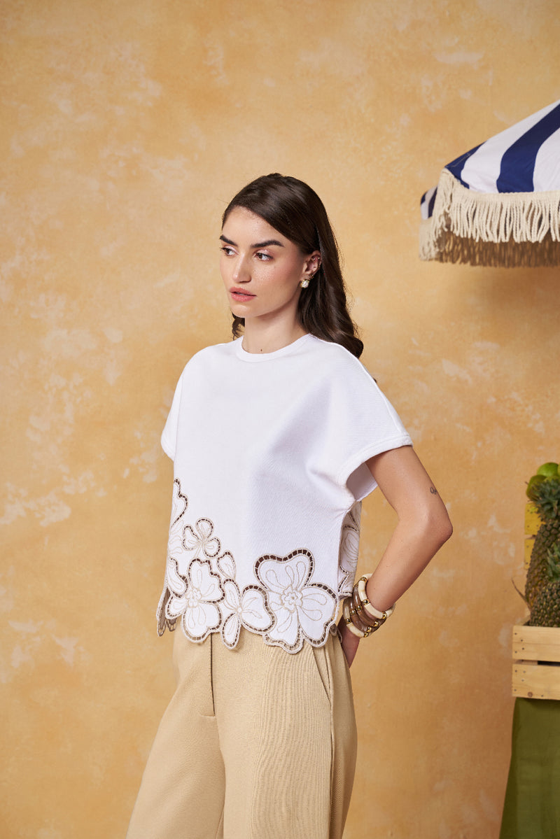 Ivory Appliqué Top