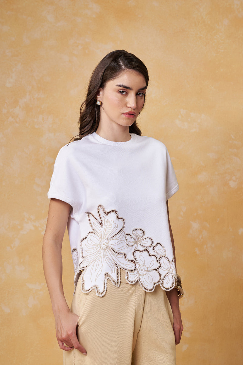 Ivory Appliqué Top
