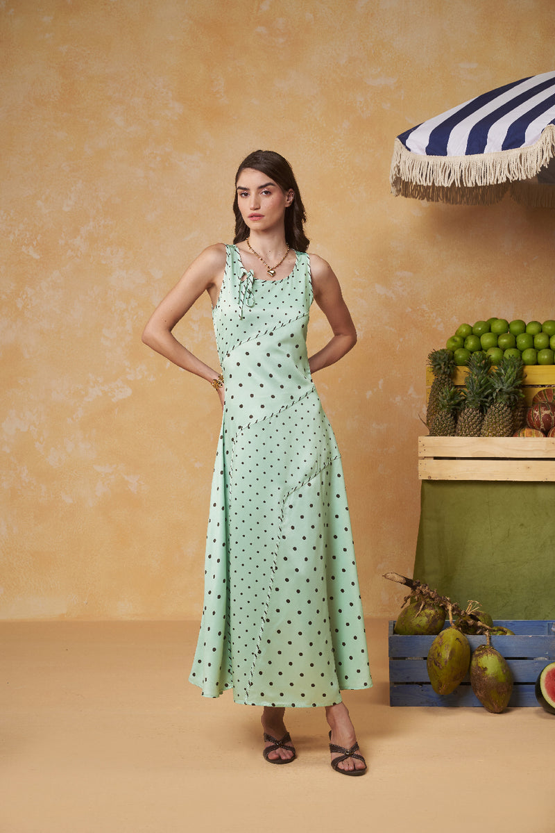 Polka Pace Blocked Dress