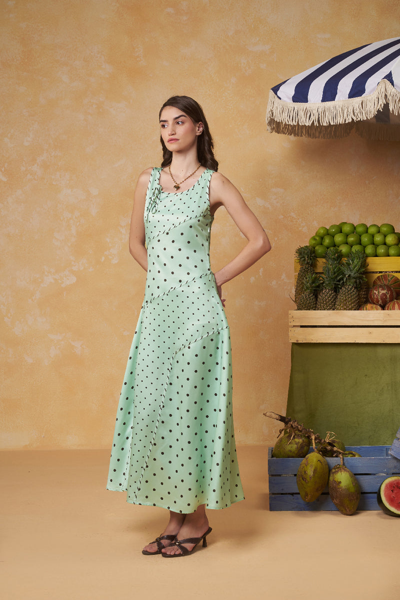 Polka Pace Blocked Dress