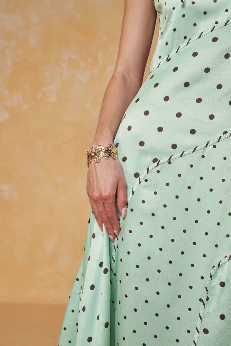 Polka Pace Blocked Dress