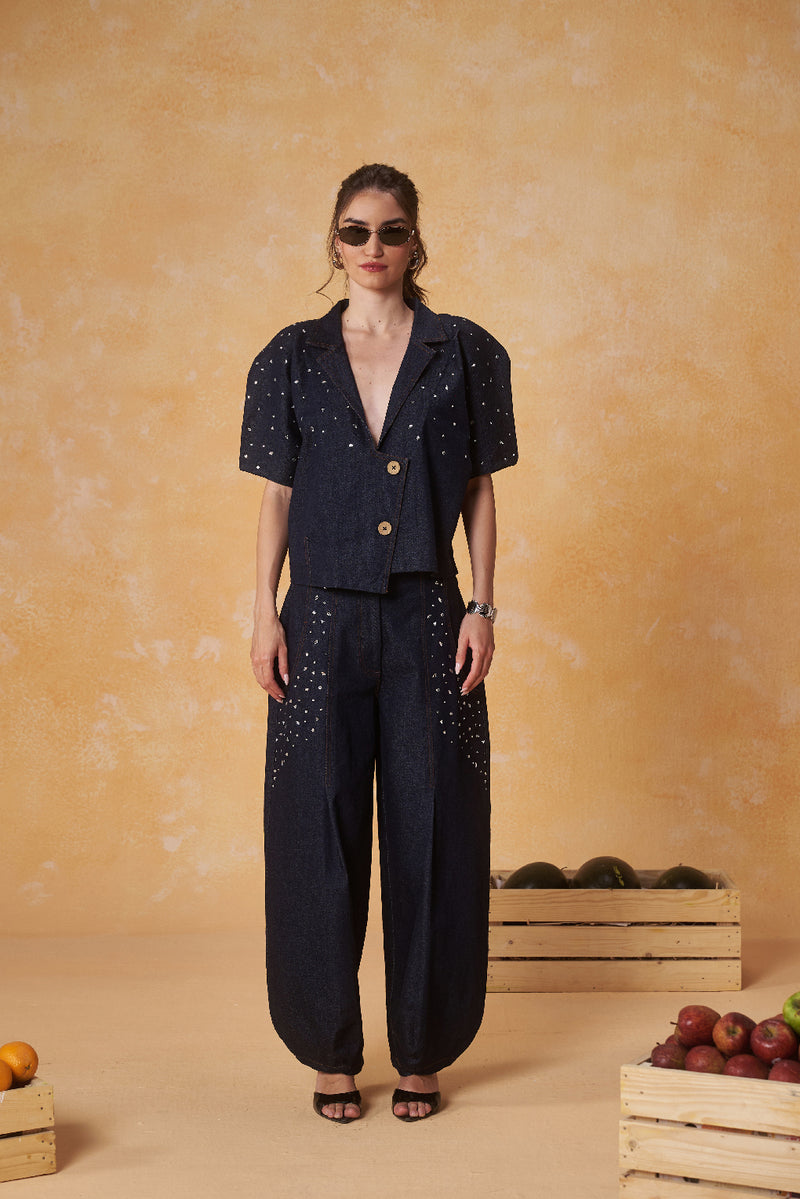 Cosmic Dot Denim Jacket