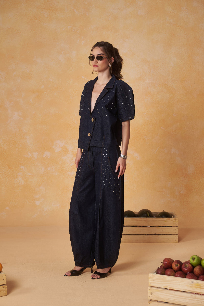 Cosmic Dot Denim Co-ord Set