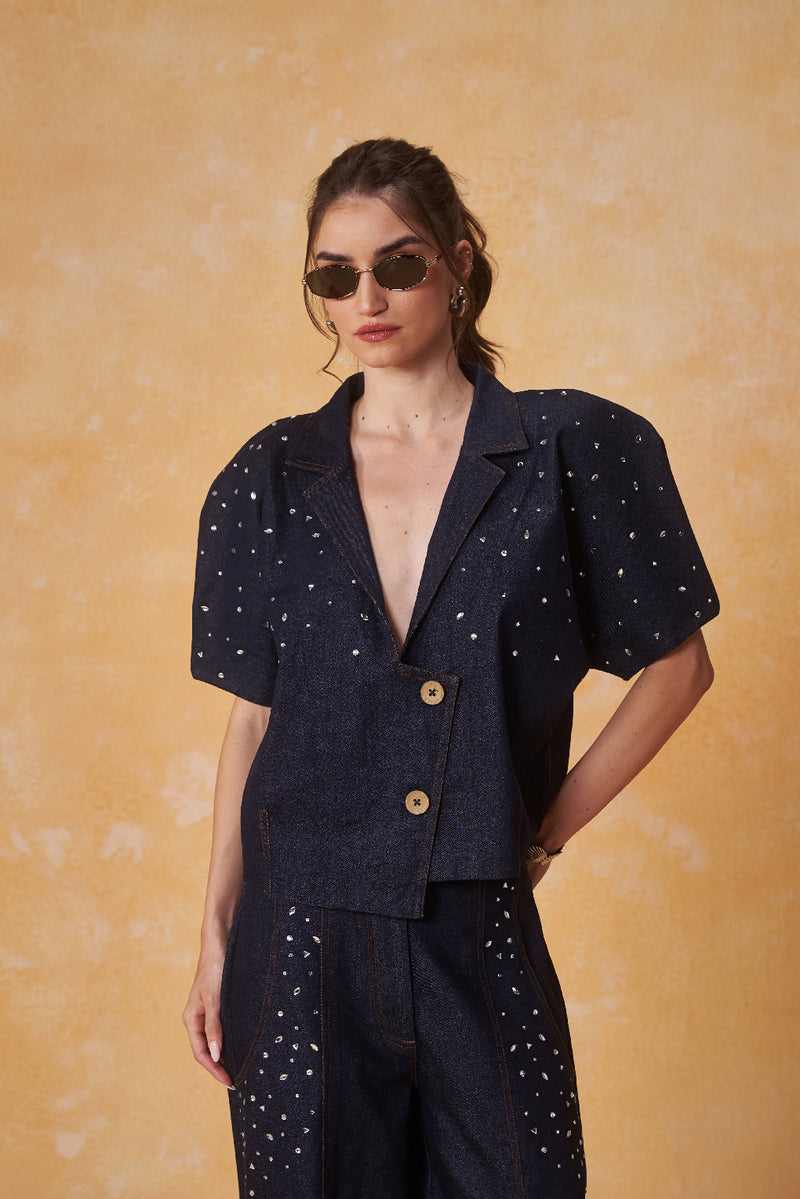 Cosmic Dot Denim Jacket