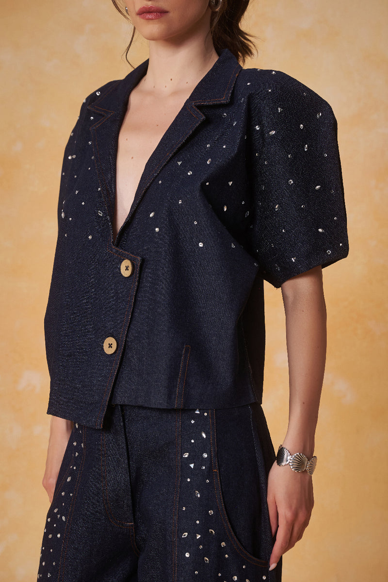 Cosmic Dot Denim Jacket