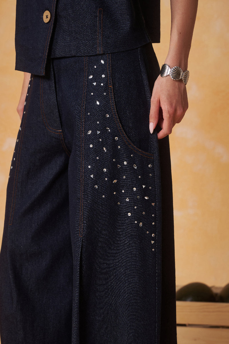Cosmic Dot Denim Pant