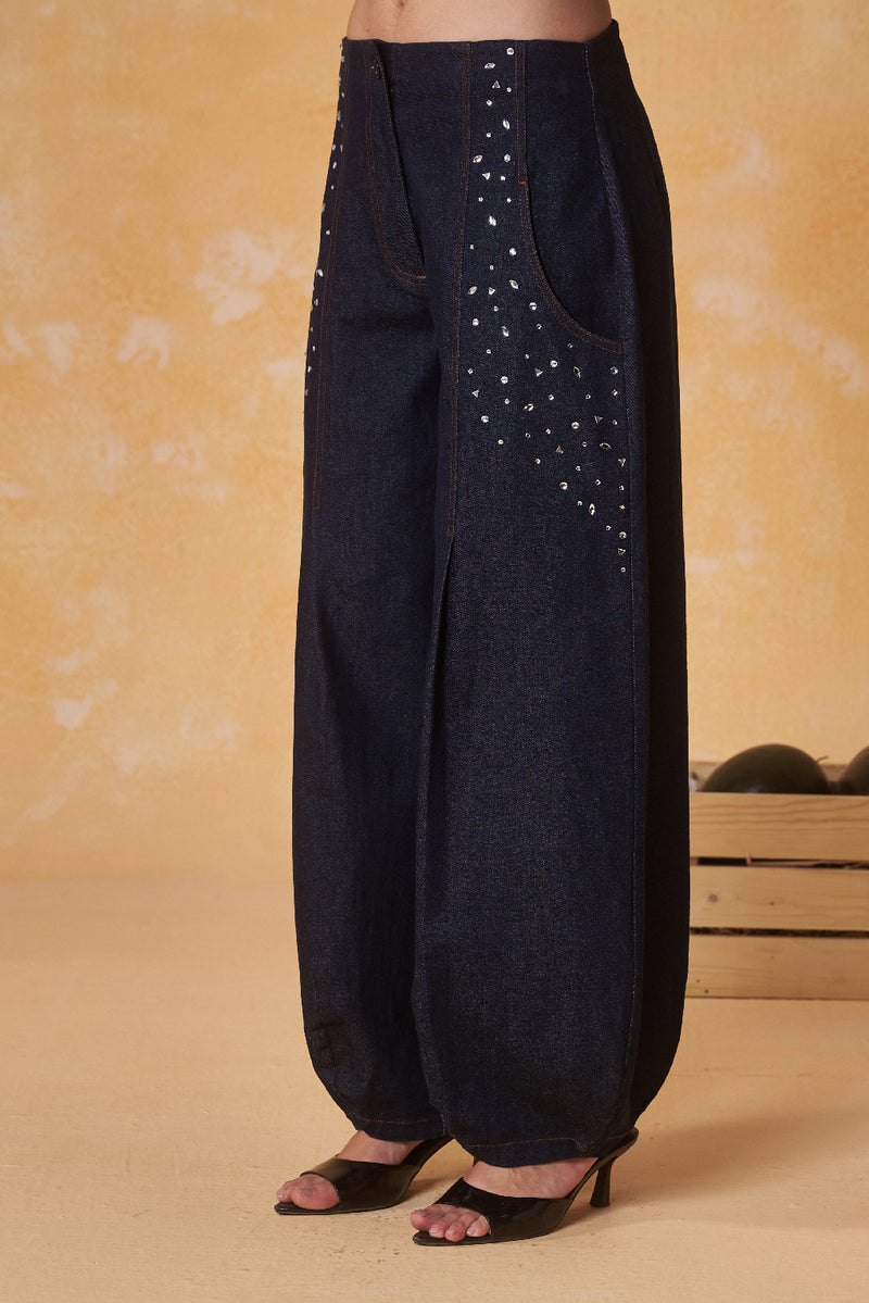 Cosmic Dot Denim Pant