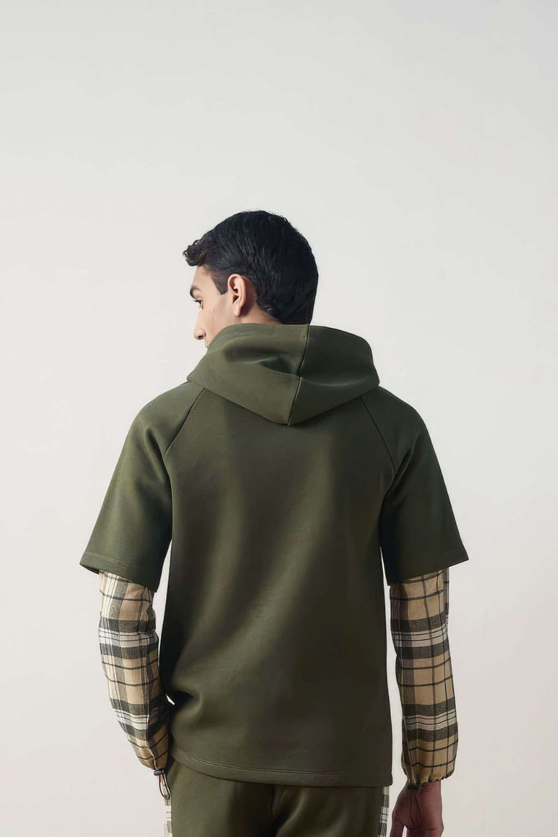 Olive Plaid Fusion Hoodie