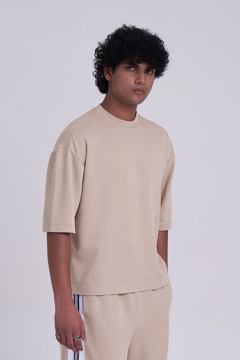 Linear Mock-Neck Tee