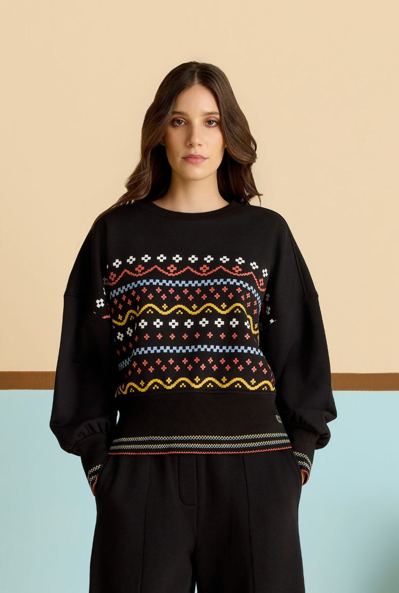 Nordic Crochet Sweatshirt