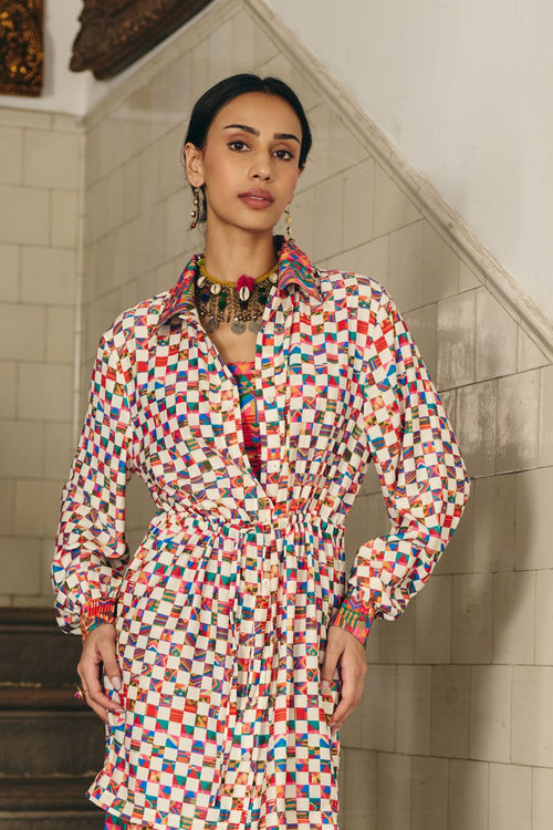 Kaleido Grid Collar Co-ord Set