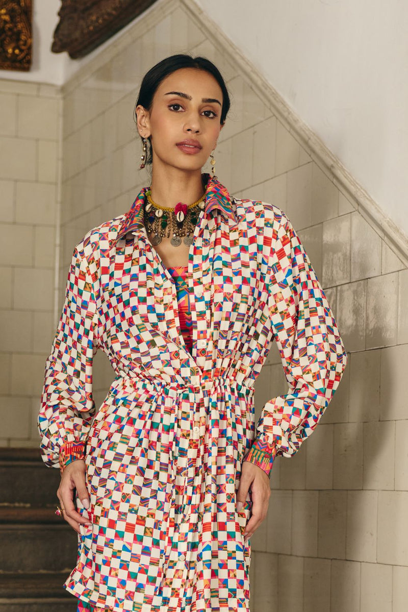 Kaleido Grid Collar Co-ord Set