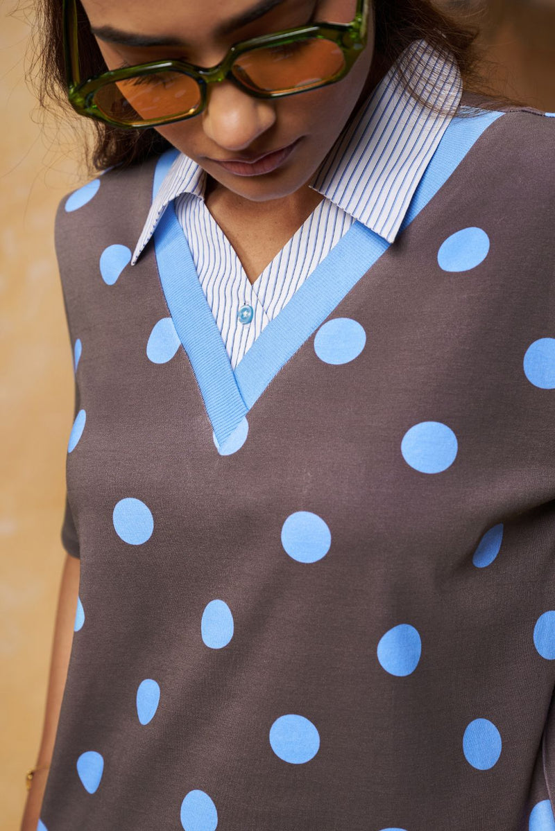 Cocoa Sky Polka Polo