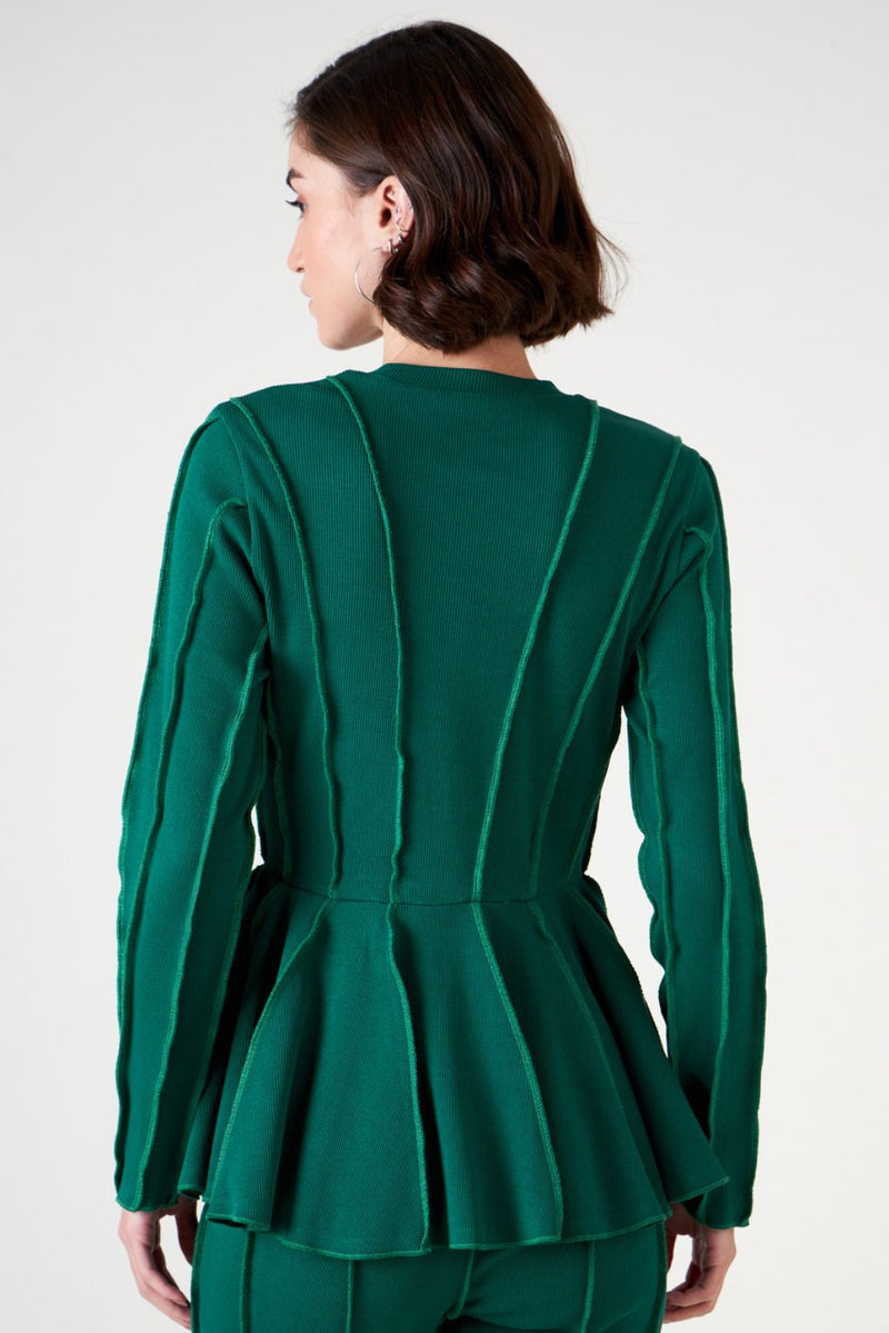Green Trendy - Threads Pep'lum Top