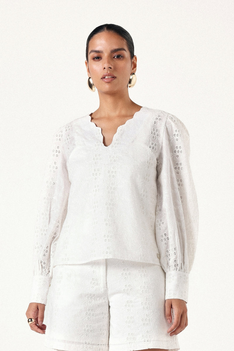 Breezy Schiffli Top