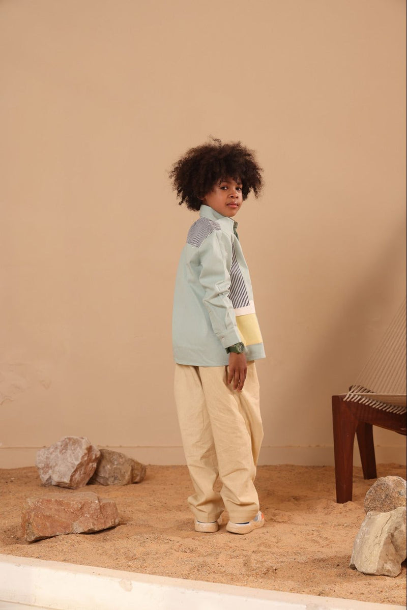 Spunkies Boys Cotton Denim Shirt with Graphic Design