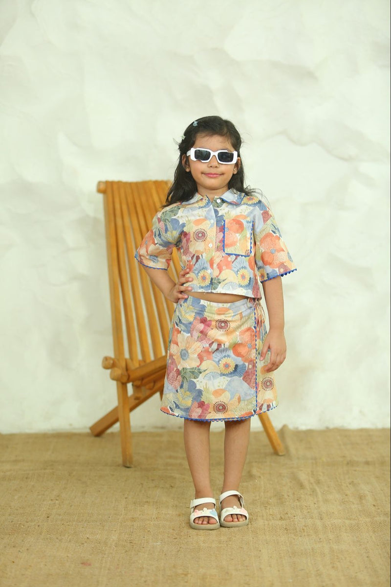 Spunkies Kids Multicolor Floral Printed Co-ord Set