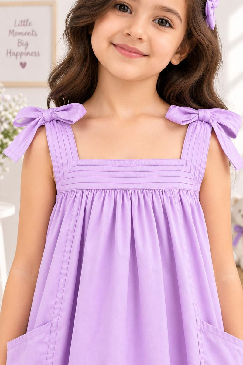 Spunkies Cotton Girls Cuba satin Light Purple Dress