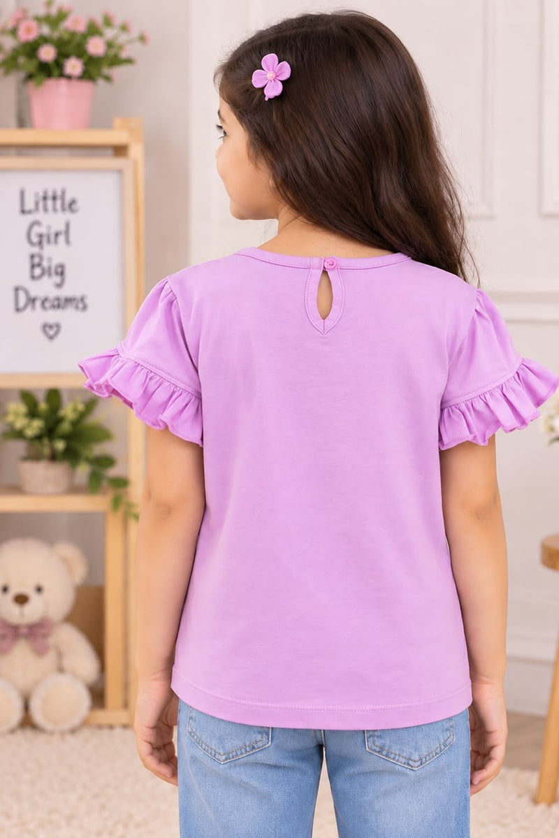 Spunkies Cotton Girls Cuba Satin Purple Dress