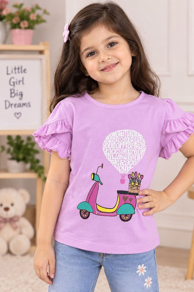 Spunkies Cotton Girls Cuba Satin Purple Dress