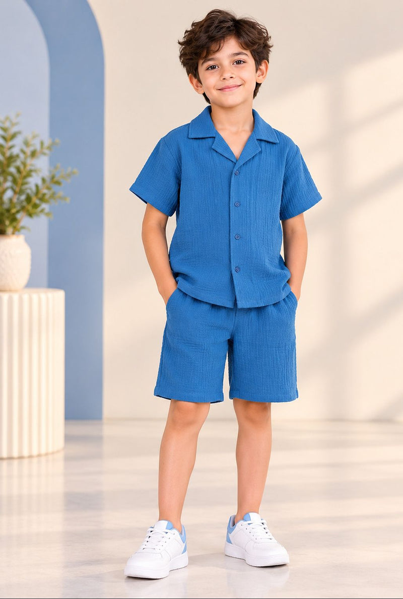 Spunkies Boys Blue Gauze Summer Sets