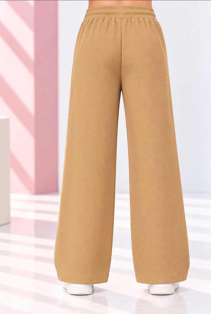 Spunkies Brown Cotton Crochet Patch Lounge Pants