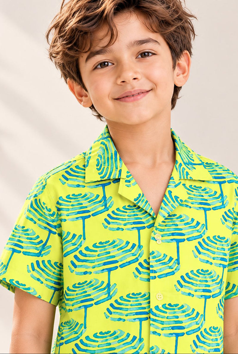 Spunkies Lime Geometric Print Co-Ord Set- Boy