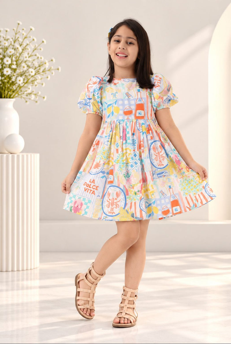 Spunkies Girls' Multi Color A Line Dress Regular price