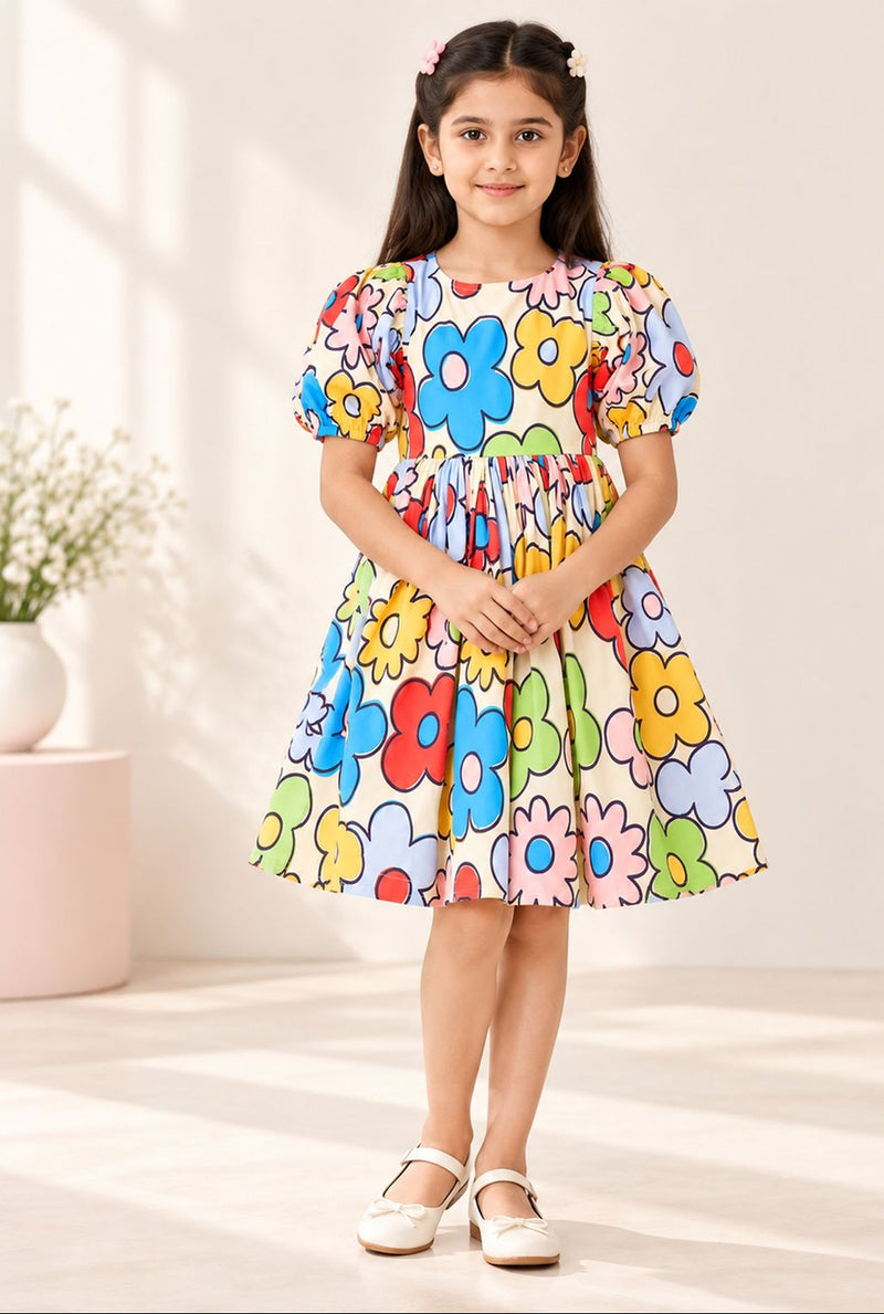Spunkies Girls' Floral A-Line Dress